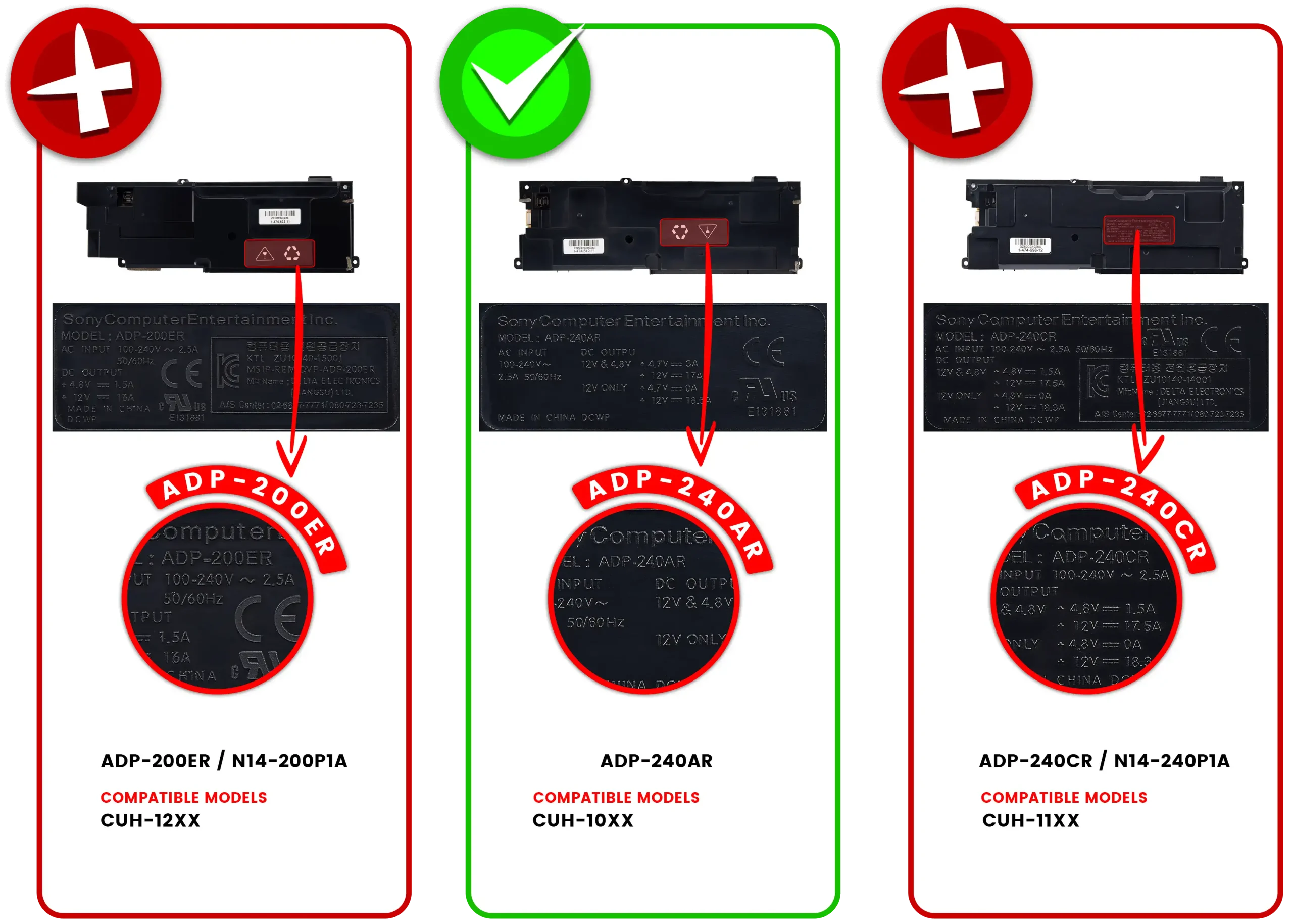 Bloc d'Alimentation Interne ADP-240AR (5 Pins) – PlayStation 4 (Série CUH-1001A) – Image 2