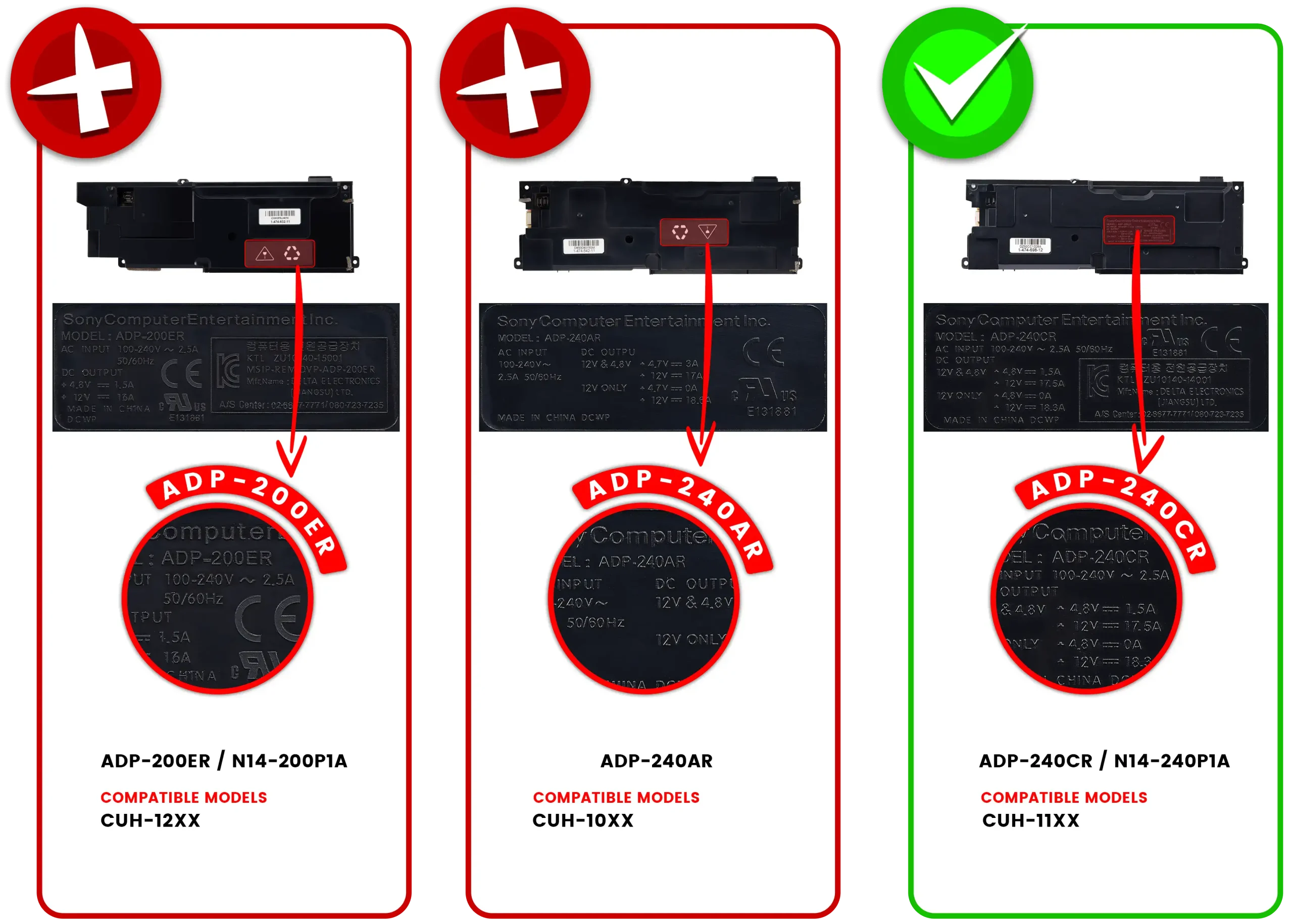 Bloc d’Alimentation Interne ADP-240CR (4 Pins) – PlayStation 4 (Série CUH-11xx) – Image 2